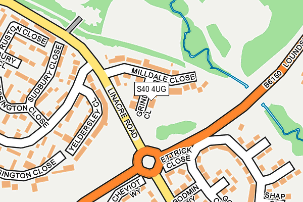 S40 4UG map - OS OpenMap – Local (Ordnance Survey)