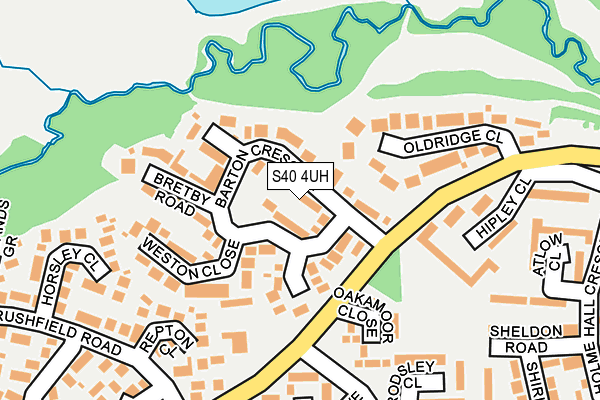 S40 4UH map - OS OpenMap – Local (Ordnance Survey)