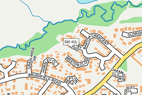 S40 4UL map - OS OpenMap – Local (Ordnance Survey)