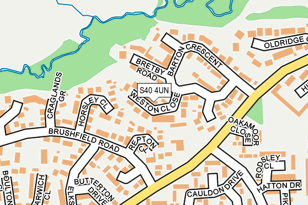 S40 4UN map - OS OpenMap – Local (Ordnance Survey)