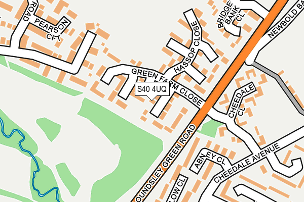 S40 4UQ map - OS OpenMap – Local (Ordnance Survey)