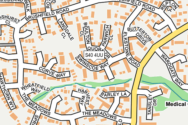 S40 4UU map - OS OpenMap – Local (Ordnance Survey)