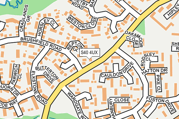 S40 4UX map - OS OpenMap – Local (Ordnance Survey)