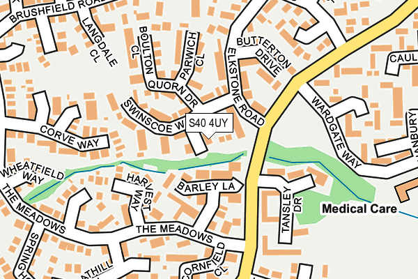 S40 4UY map - OS OpenMap – Local (Ordnance Survey)