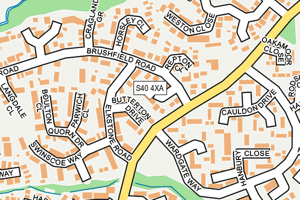 S40 4XA map - OS OpenMap – Local (Ordnance Survey)