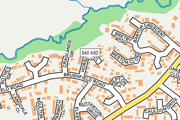 S40 4XD map - OS OpenMap – Local (Ordnance Survey)