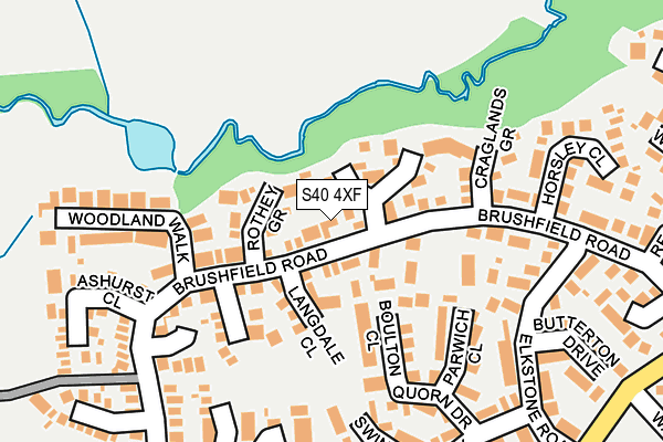 S40 4XF map - OS OpenMap – Local (Ordnance Survey)