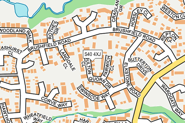 S40 4XJ map - OS OpenMap – Local (Ordnance Survey)