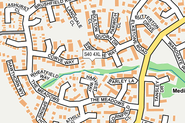 S40 4XL map - OS OpenMap – Local (Ordnance Survey)