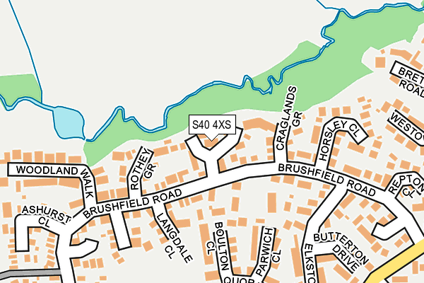 S40 4XS map - OS OpenMap – Local (Ordnance Survey)