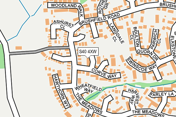 S40 4XW map - OS OpenMap – Local (Ordnance Survey)