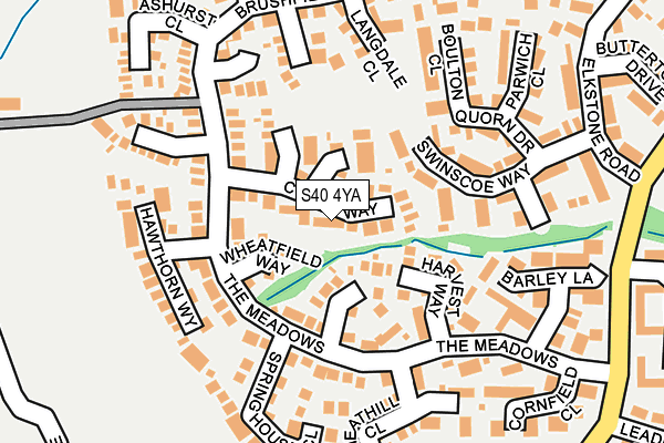 S40 4YA map - OS OpenMap – Local (Ordnance Survey)
