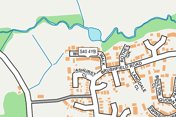 S40 4YB map - OS OpenMap – Local (Ordnance Survey)
