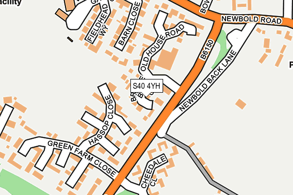 S40 4YH map - OS OpenMap – Local (Ordnance Survey)