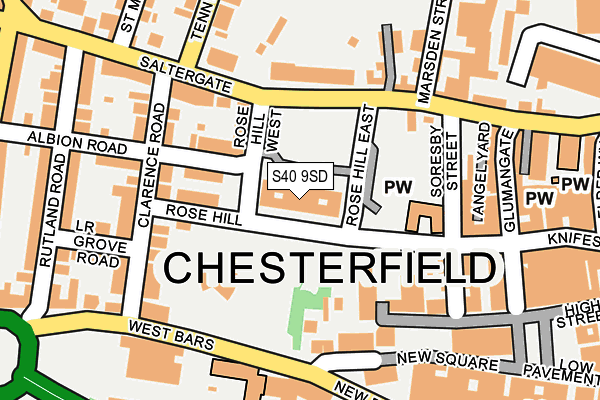 S40 9SD map - OS OpenMap – Local (Ordnance Survey)