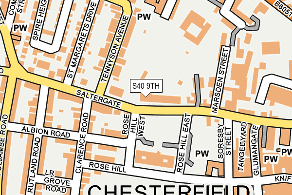 S40 9TH map - OS OpenMap – Local (Ordnance Survey)