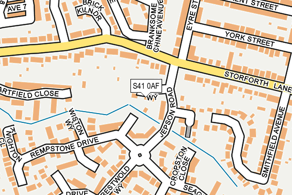 S41 0AF map - OS OpenMap – Local (Ordnance Survey)