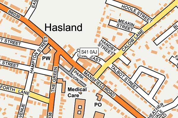 S41 0AJ map - OS OpenMap – Local (Ordnance Survey)