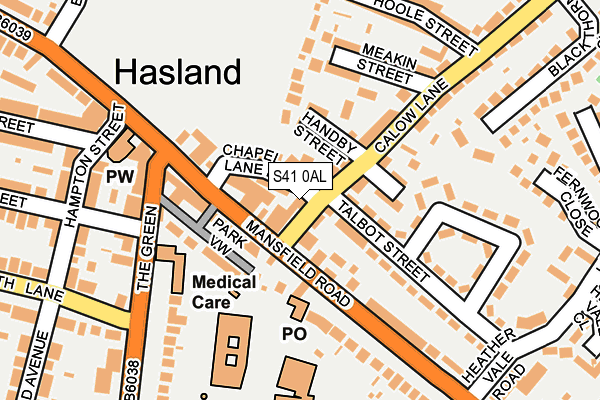 S41 0AL map - OS OpenMap – Local (Ordnance Survey)