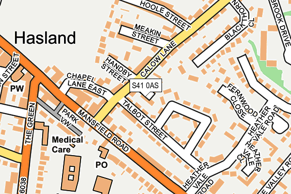 S41 0AS map - OS OpenMap – Local (Ordnance Survey)