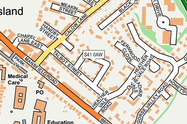 S41 0AW map - OS OpenMap – Local (Ordnance Survey)