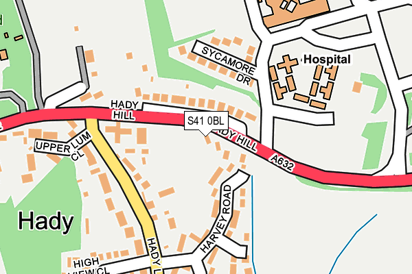 S41 0BL map - OS OpenMap – Local (Ordnance Survey)