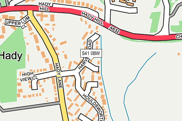 S41 0BW map - OS OpenMap – Local (Ordnance Survey)