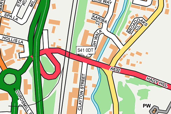 S41 0DT map - OS OpenMap – Local (Ordnance Survey)