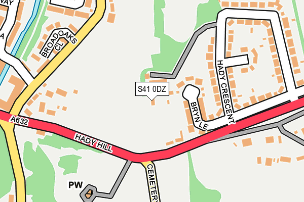 S41 0DZ map - OS OpenMap – Local (Ordnance Survey)