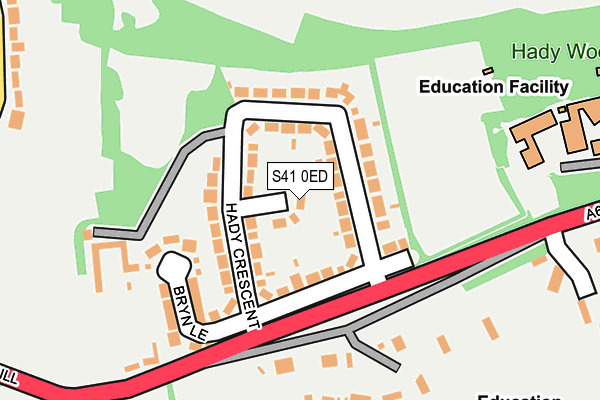 S41 0ED map - OS OpenMap – Local (Ordnance Survey)