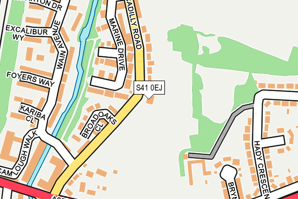 S41 0EJ map - OS OpenMap – Local (Ordnance Survey)
