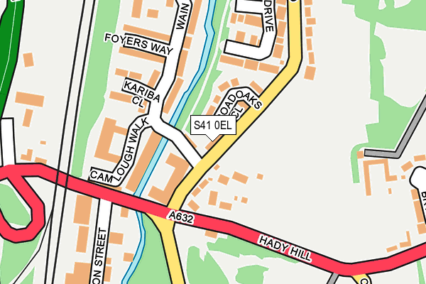 S41 0EL map - OS OpenMap – Local (Ordnance Survey)