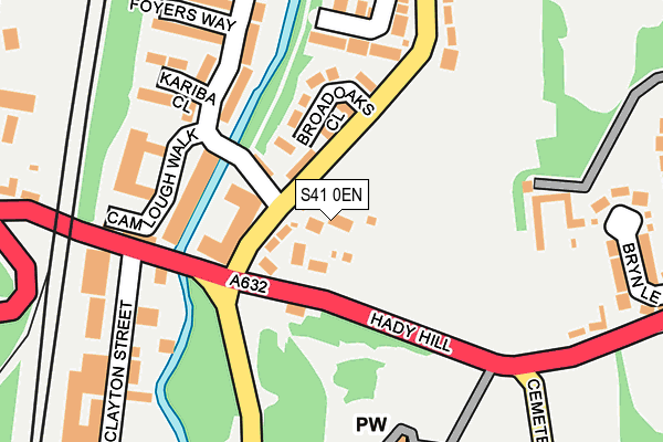 S41 0EN map - OS OpenMap – Local (Ordnance Survey)