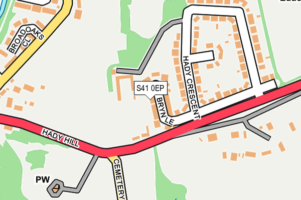 S41 0EP map - OS OpenMap – Local (Ordnance Survey)