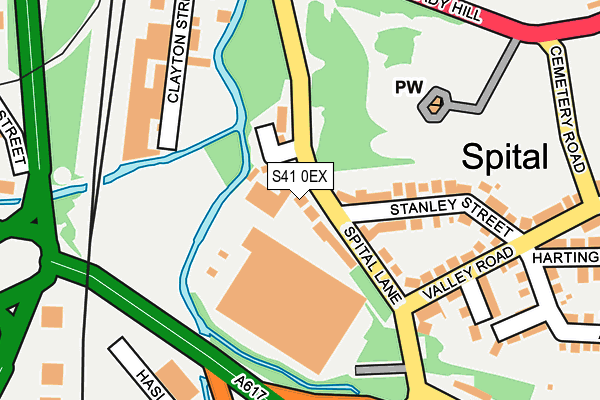 S41 0EX map - OS OpenMap – Local (Ordnance Survey)