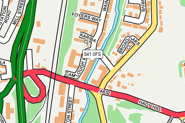 S41 0FS map - OS OpenMap – Local (Ordnance Survey)