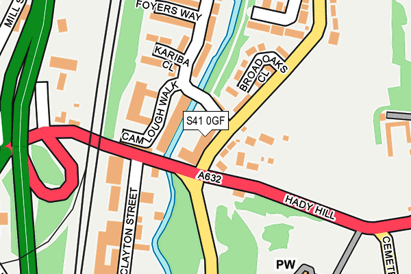 S41 0GF map - OS OpenMap – Local (Ordnance Survey)