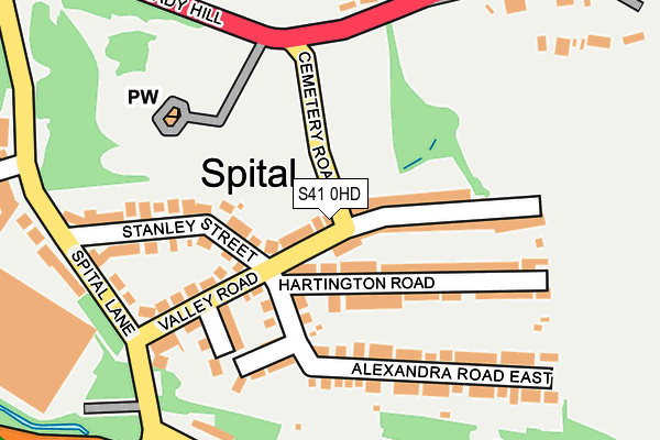 S41 0HD map - OS OpenMap – Local (Ordnance Survey)