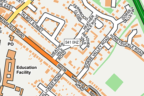 S41 0HZ map - OS OpenMap – Local (Ordnance Survey)