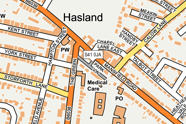 S41 0JA map - OS OpenMap – Local (Ordnance Survey)