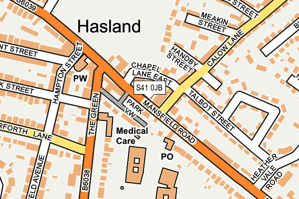 S41 0JB map - OS OpenMap – Local (Ordnance Survey)
