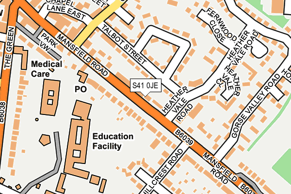 S41 0JE map - OS OpenMap – Local (Ordnance Survey)
