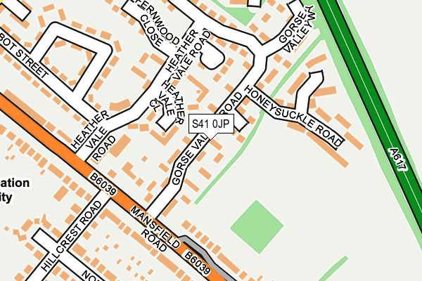 S41 0JP map - OS OpenMap – Local (Ordnance Survey)