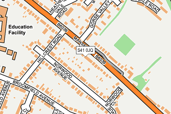 S41 0JQ map - OS OpenMap – Local (Ordnance Survey)