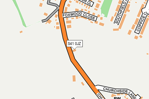 S41 0JZ map - OS OpenMap – Local (Ordnance Survey)