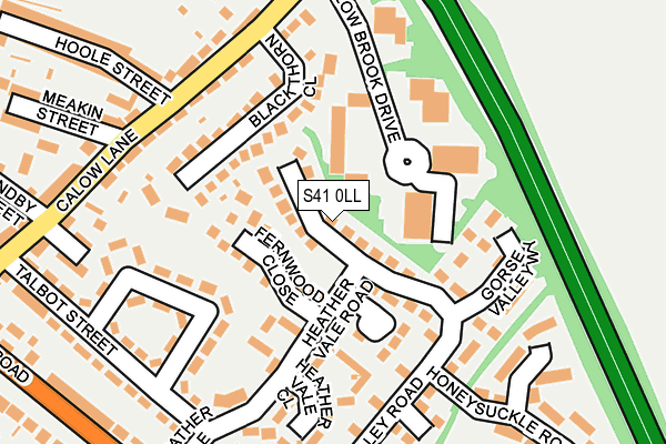 S41 0LL map - OS OpenMap – Local (Ordnance Survey)