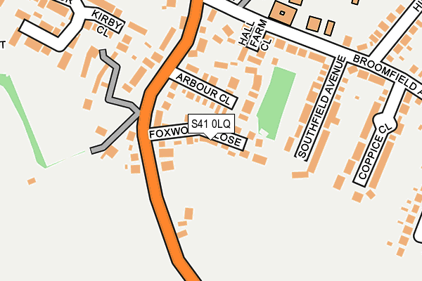 S41 0LQ map - OS OpenMap – Local (Ordnance Survey)