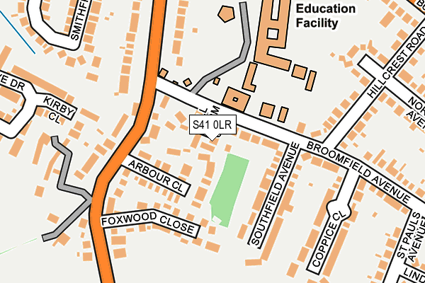 S41 0LR map - OS OpenMap – Local (Ordnance Survey)