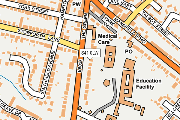 S41 0LW map - OS OpenMap – Local (Ordnance Survey)
