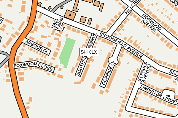 S41 0LX map - OS OpenMap – Local (Ordnance Survey)